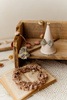 Czapeczka Urodzinowa Boho Hand Made Natural  Beż z Kokardką