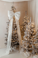 Bardzo duża Kokarda na choinkę 60x50 XL biała