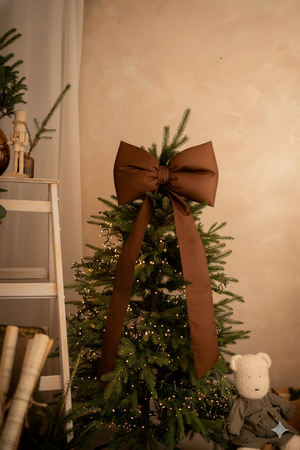 Brązowa kokarda na choinkę 40x30 cm L średnia