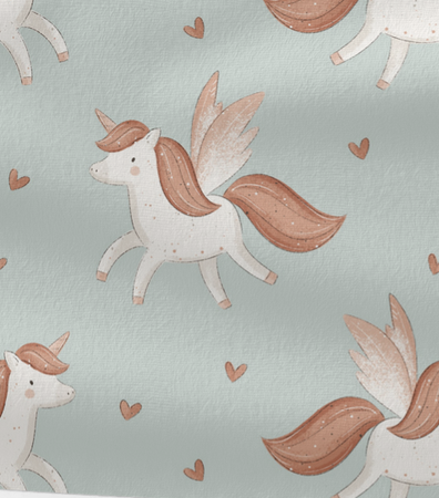 Śpiworek do przedszkola z falbanką 140x75cm skrzydlaty jednorożec