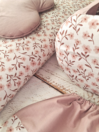 Śpiworek do przedszkola z falbanką 140x75cm różany drzewko różane