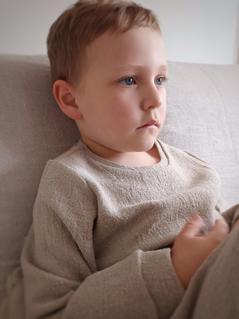 Lniana bluza dla Dzieci Unisex Szara Glina