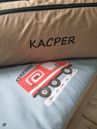 Śpiworek do przedszkola  140x75cm wozy strażacie