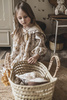 Sukienka w Kwiatuszki Lniana  Vintage 5-10 lat Marysia Honey