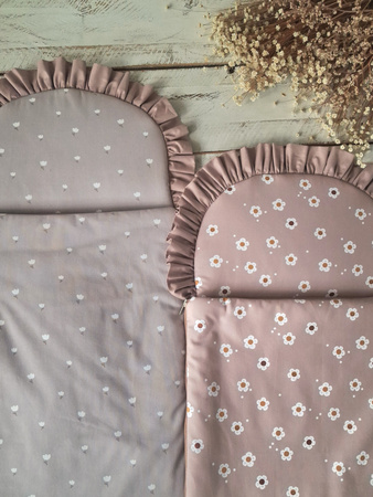 Śpiworek niemowlęcy Biały 40x75cm małe tulipanki