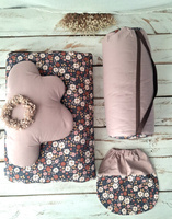 Śpiworek do przedszkola z falbanką 140x75cm jesienne kwiaty