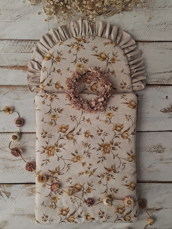 Śpiworek niemowlęcy lniany 40x75cm miodowe kwiatuszki