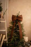 Brązowa kokarda na choinkę 60x50 cm XL duża