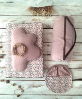 Śpiworek do przedszkola z falbanką 140x75cm różowe kwiaty