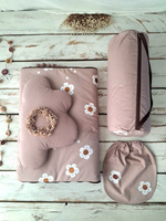 Śpiworek do przedszkola z falbanką 140x75cm różowe  konwalie