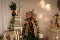 Kokarda na choinkę 40x30 cm L duża Różany brąz