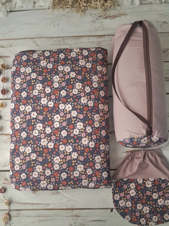 Śpiworek do przedszkola z falbanką 140x75cm jesienne kwiaty