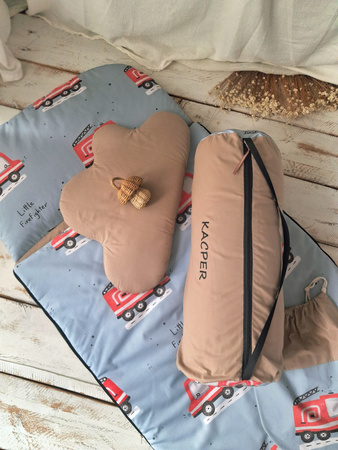 Śpiworek do przedszkola  140x75cm wozy strażacie