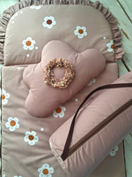 Śpiworek do przedszkola z falbanką 140x75cm różowe  konwalie