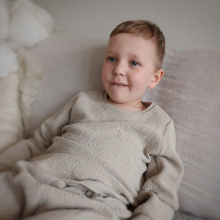Lniana bluza dla Dzieci Unisex Szara Glina