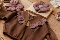 Vintage Kołnierzyk z Falbanką Lniany dla dziecka Coco Rose Gold