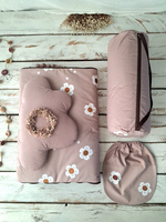 Śpiworek do przedszkola z falbanką 140x75cm różowe konwalie