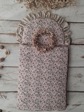 Śpiworek niemowlęcy 40x75cm kwiatuszki różowe