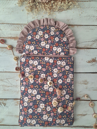 Śpiworek niemowlęcy Biały 40x75cm jesienne kwiatuszki