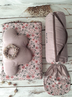 Śpiworek do przedszkola z falbanką 140x75cm różany ogród