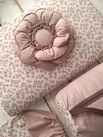 Śpiworek do przedszkola z falbanką 140x75cm różany drzewko różane