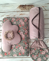 Śpiworek do przedszkola z falbanką 140x75cm różany wiosenne kwiaty