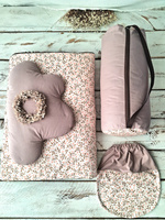 Śpiworek do przedszkola z falbanką 140x75cm różowe konwalie