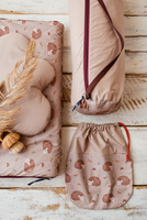 Bawełniany Śpiworek Pościel do Żłobka Zestaw Premium 3w1 Jeżyki Coffe 