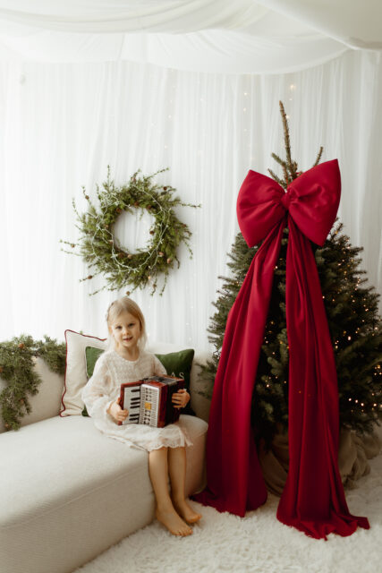 Czerwona kokarda na choinkę bardzo duża 70×60 XXL wstążki 250cm x 2