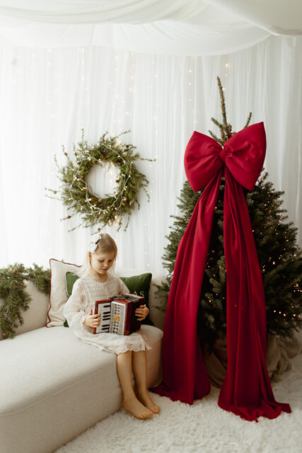 Czerwona kokarda na choinkę bardzo duża 70×60 XXL wstążki 250cm x 2