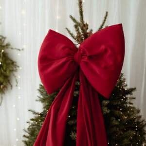 Czerwona kokarda na choinkę bardzo duża 70×60 XXL wstążki 250cm x 2