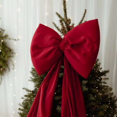 Czerwona kokarda na choinkę bardzo duża 70×60 XXL wstążki 250cm x 2