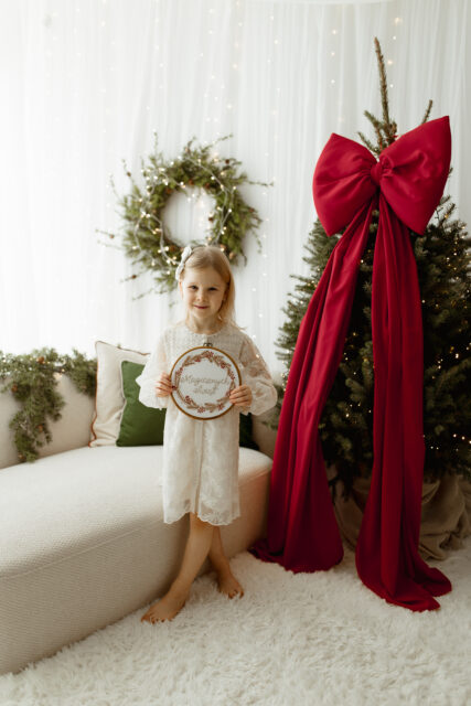 Czerwona kokarda na choinkę bardzo duża 70×60 XXL wstążki 250cm x 2