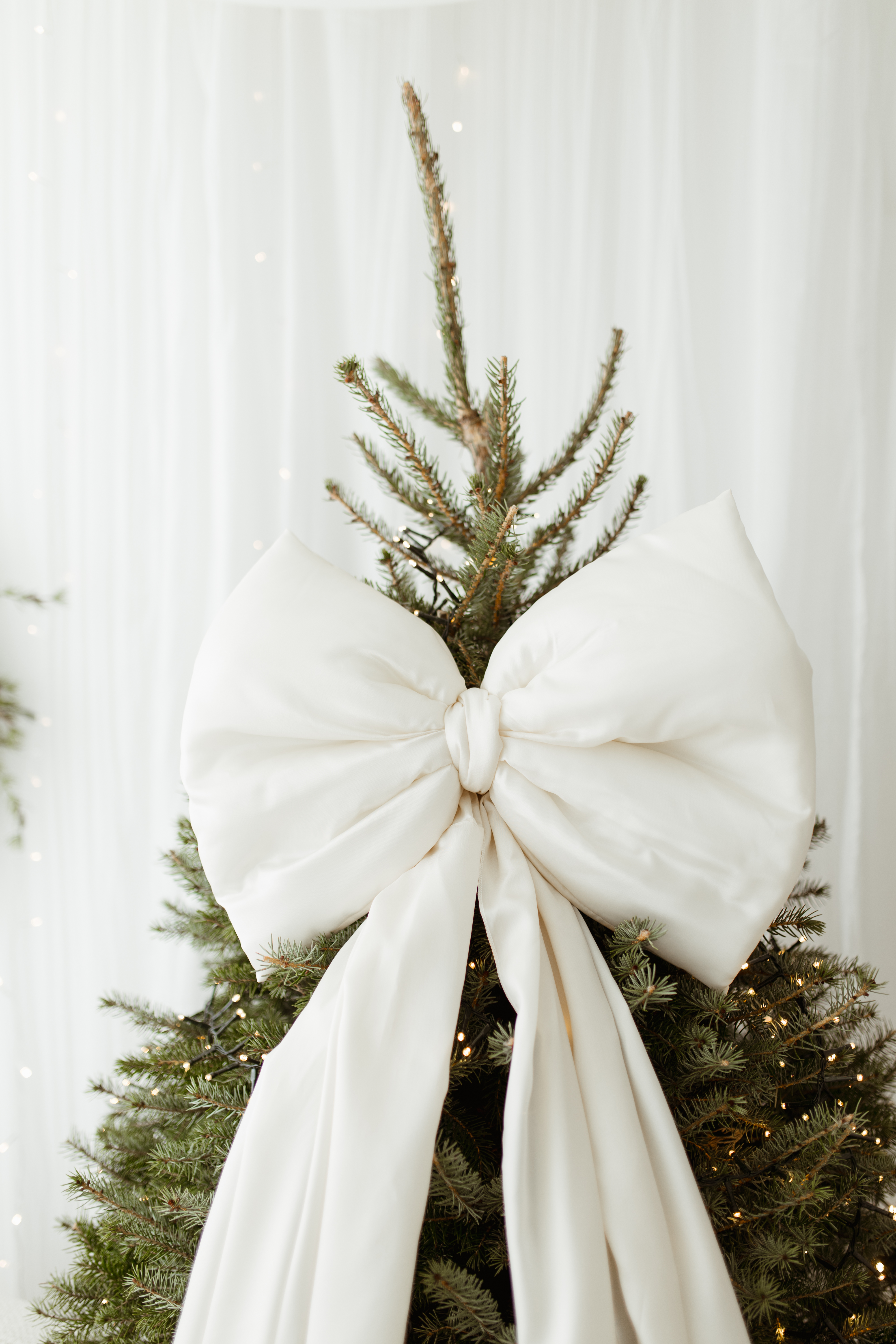 Kokarda na choinkę Ecru 60×50 cm XL duża wstążki 200cmx2