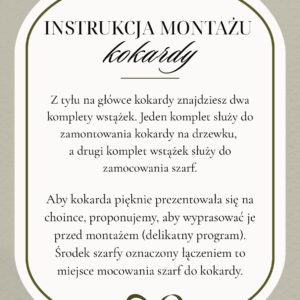 Kokarda na choinkę 50×40 cm L duża różany brąz wstążki 150cmx2