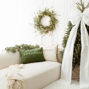 Duża kokarda na choinkę 50×40 L biała