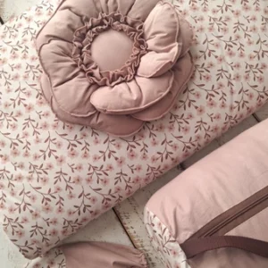 Śpiworek do przedszkola z falbanką 140×75cm różany drzewko różane