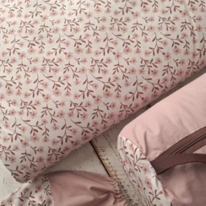 Śpiworek do przedszkola z falbanką 140×75cm różany drzewko różane