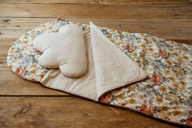 3w1 śpiworek pościel premium zestaw kwiaty retro natural junior