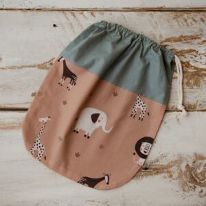 Bawełniany woreczek do przedszkola na rzeczy zamienne afrykańscy przyjaciele