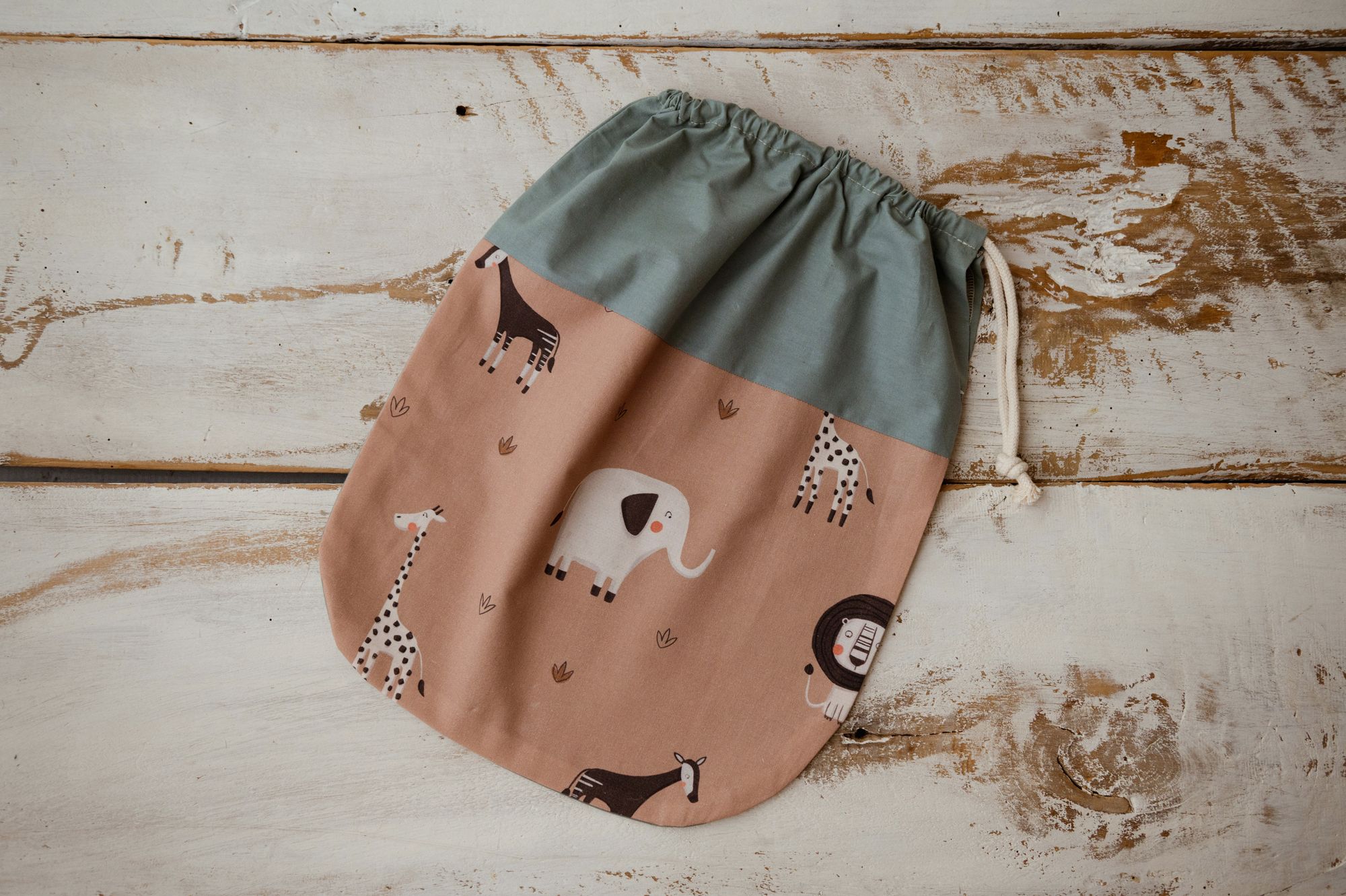 Bawełniany woreczek do przedszkola na rzeczy zamienne afrykańscy przyjaciele