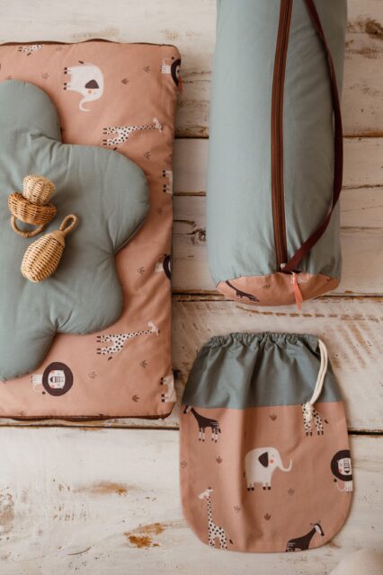 Bawełniany śpiworek do żłobka afrykańscy przyjaciele 3w1