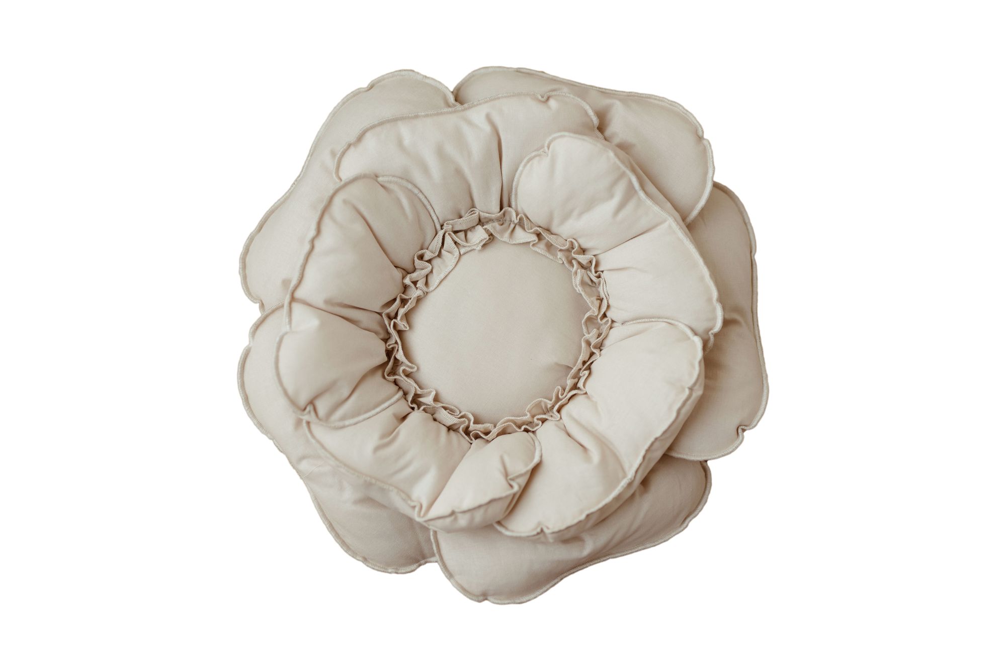 Duża poduszka dekoracyjna 60×60 kwiat beżowa