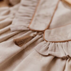 Kołnierzyk z falbanką lniany w kwiaty damski Antonina