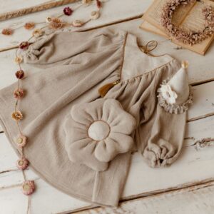 Torebka lniana dla dziewczynki kwiatuszek krepa