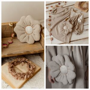 Torebka lniana dla dziewczynki kwiatuszek krepa