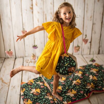 3w1 zestaw śpiworek do przedszkola wróżki w ogrodzie pościel premium bawełniana