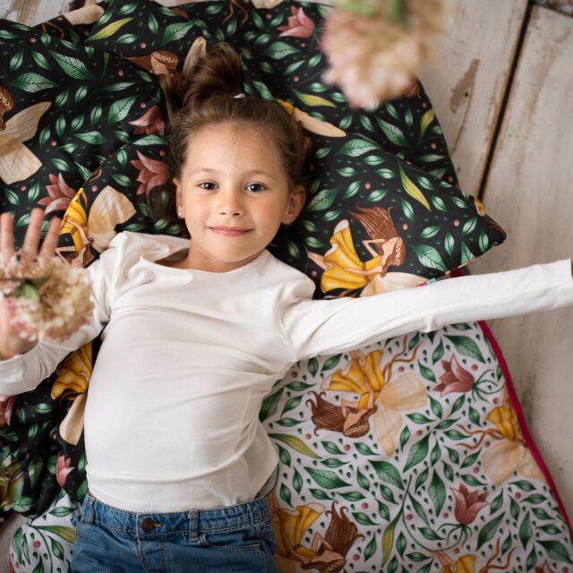 3w1 zestaw śpiworek do przedszkola wróżki w ogrodzie pościel premium bawełniana