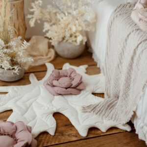 Bawełniana mata do zabawy liść klon dla dzieci milk