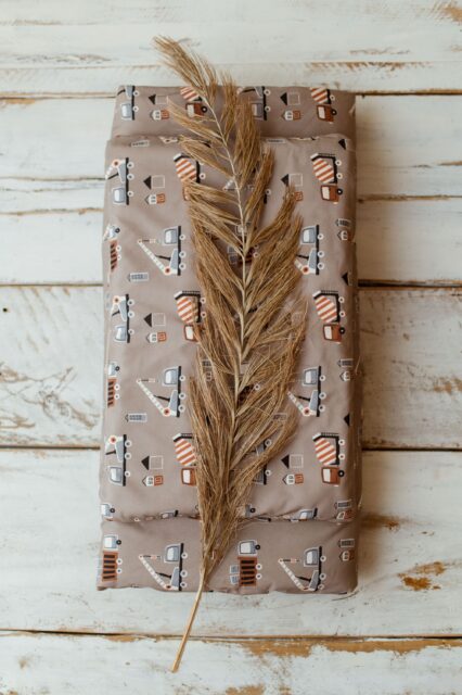 Bawełniany kocyk 3w1 zestaw auta beż junior